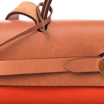Hermes Vache Hunter Toile Herbag Zip 31 PM Capucine Fauve 9 of 24