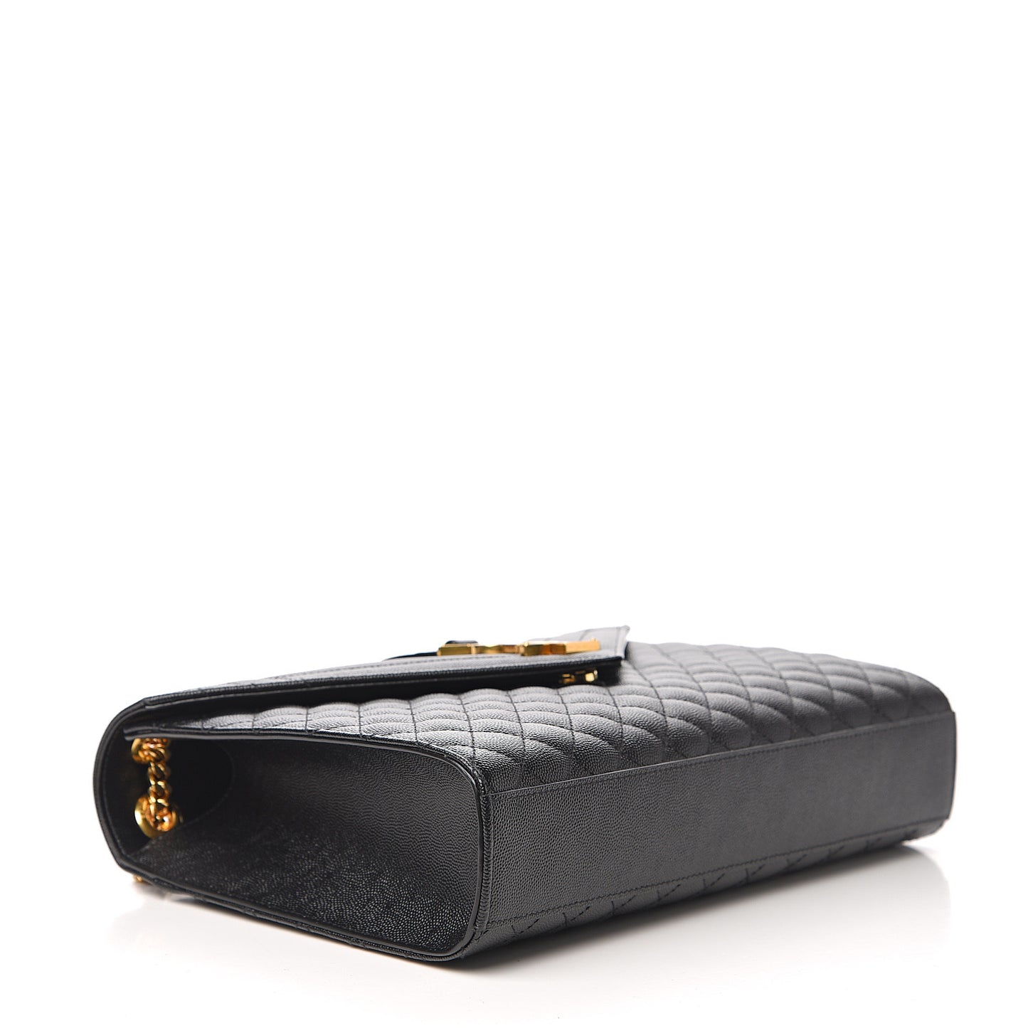 Grain De Poudre Textured Mixed Matelasse Large Triquilt Monogram Satchel Black