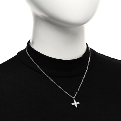 Bulgari 18K White Gold Diamond Cross Pendant Necklace 2 of 4