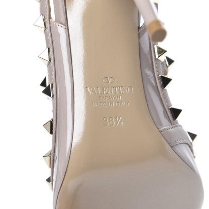 Valentino Garavani Patent Rockstud Ankle Strap Pumps 38.5 Poudre 6 of 9