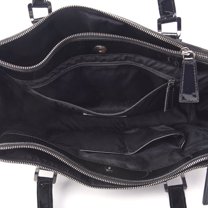 Burberry Patent Zip Tote Black 4 of 8