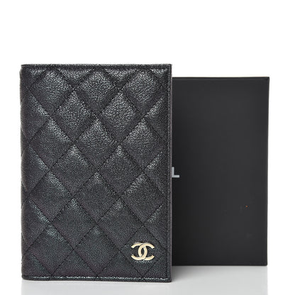 Chanel Iridescent Caviar Quilted Passport Holder Black 8 of 8