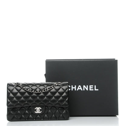 Chanel Lambskin Quilted Medium Double Flap Black 8 of 8