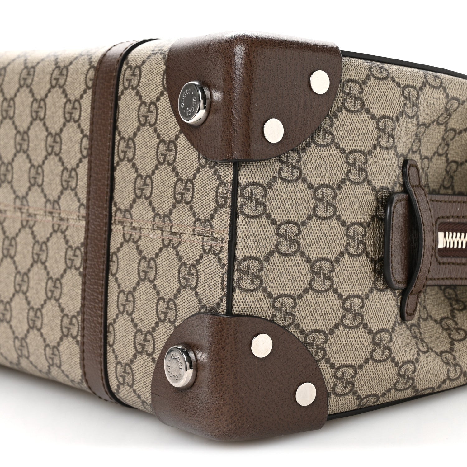 Gucci GG Supreme Monogram Textured Dollar Calfskin Medium Detail Tote Beige Ebony New Acero 10 of 10