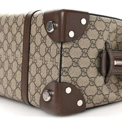 Gucci GG Supreme Monogram Textured Dollar Calfskin Medium Detail Tote Beige Ebony New Acero 10 of 10