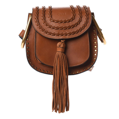 Chloe Calfskin Braided Mini Hudson Shoulder Bag Caramel 3 of 9