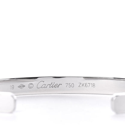 Cartier 18K White Gold LOVE Cuff Bracelet 19 4 of 5