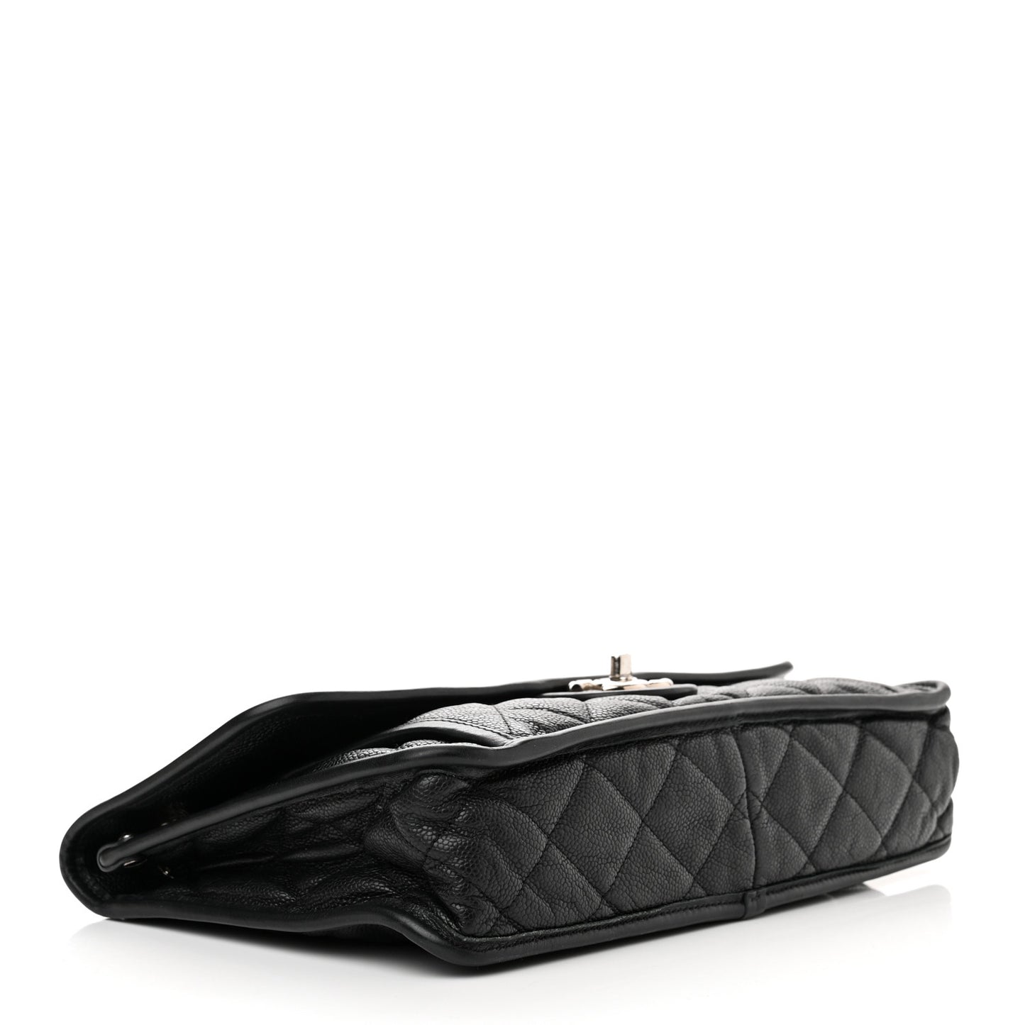 Caviar Quilted Large French Riviera Flap Black