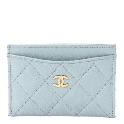 Chanel Caviar Quilted Card Holder Light Blue 1 of 8