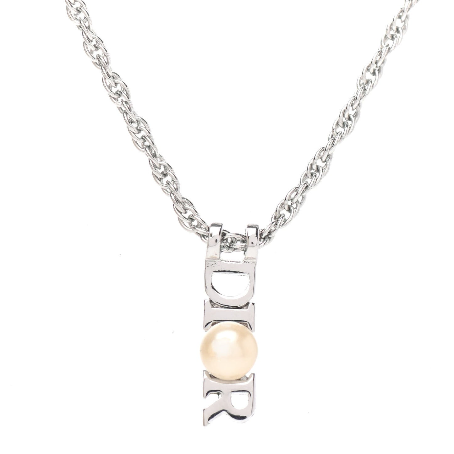 Pearl Logo Necklace Silver