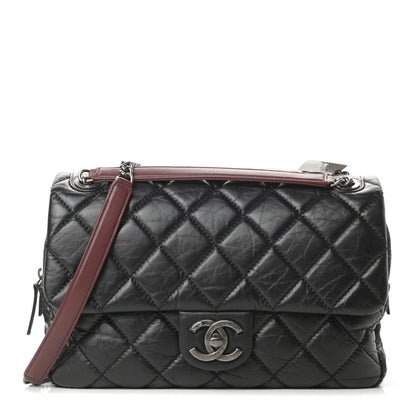 Chanel Aged Calfskin Tweed Jumbo New Portobello Flap Black 1 of 14