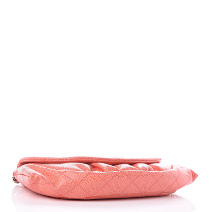 Chanel Caviar Half Moon Wallet On Chain WOC Coral 4 of 11