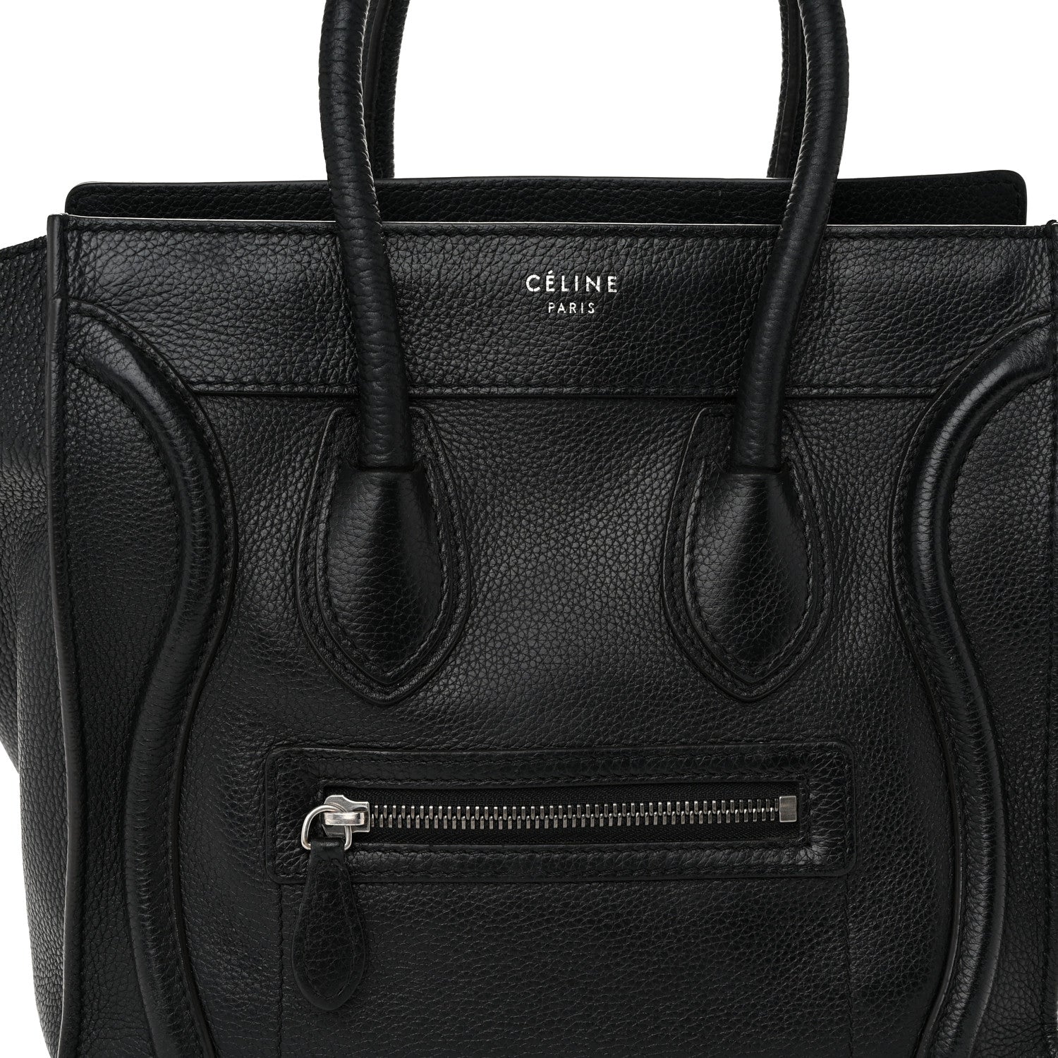 Celine Drummed Calfskin Micro Luggage Black 8 of 12