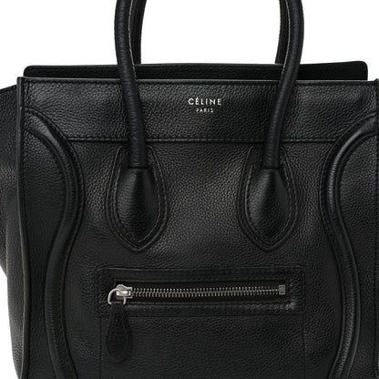 Celine Drummed Calfskin Micro Luggage Black 8 of 12