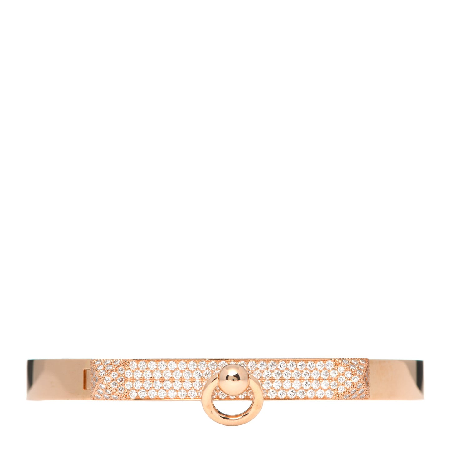 18K Rose Gold Diamond PM Collier De Chien Pave Bracelet SH