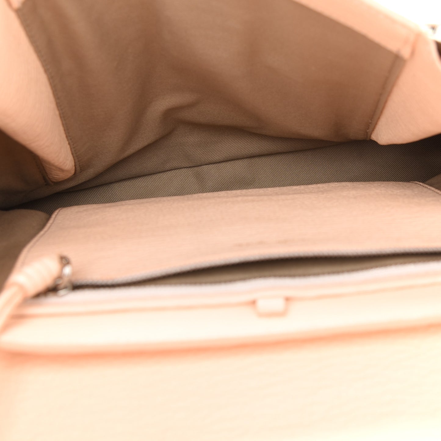 Textured Calfskin Medium Pashli Satchel White Peach