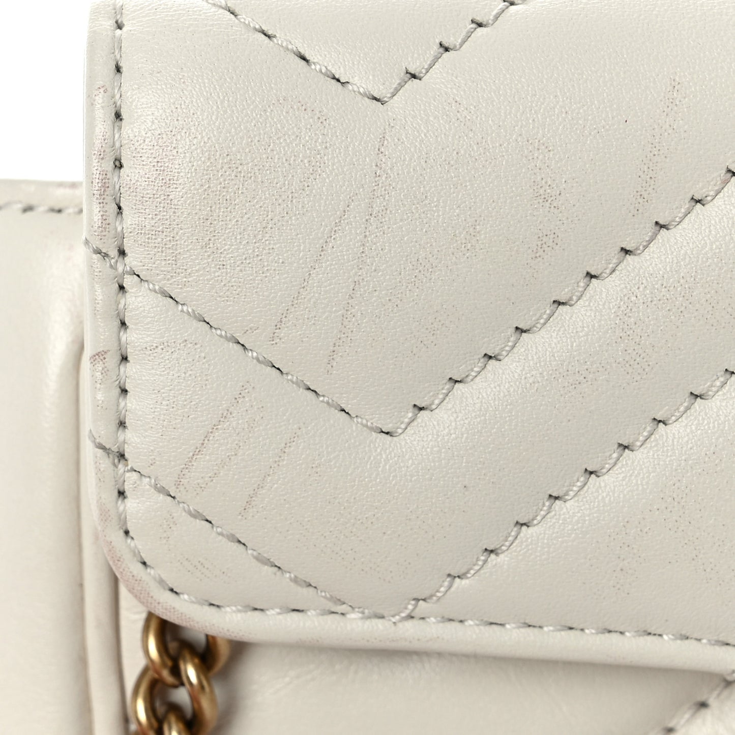 Calfskin Matelasse Super Mini GG Marmont Shoulder Bag White