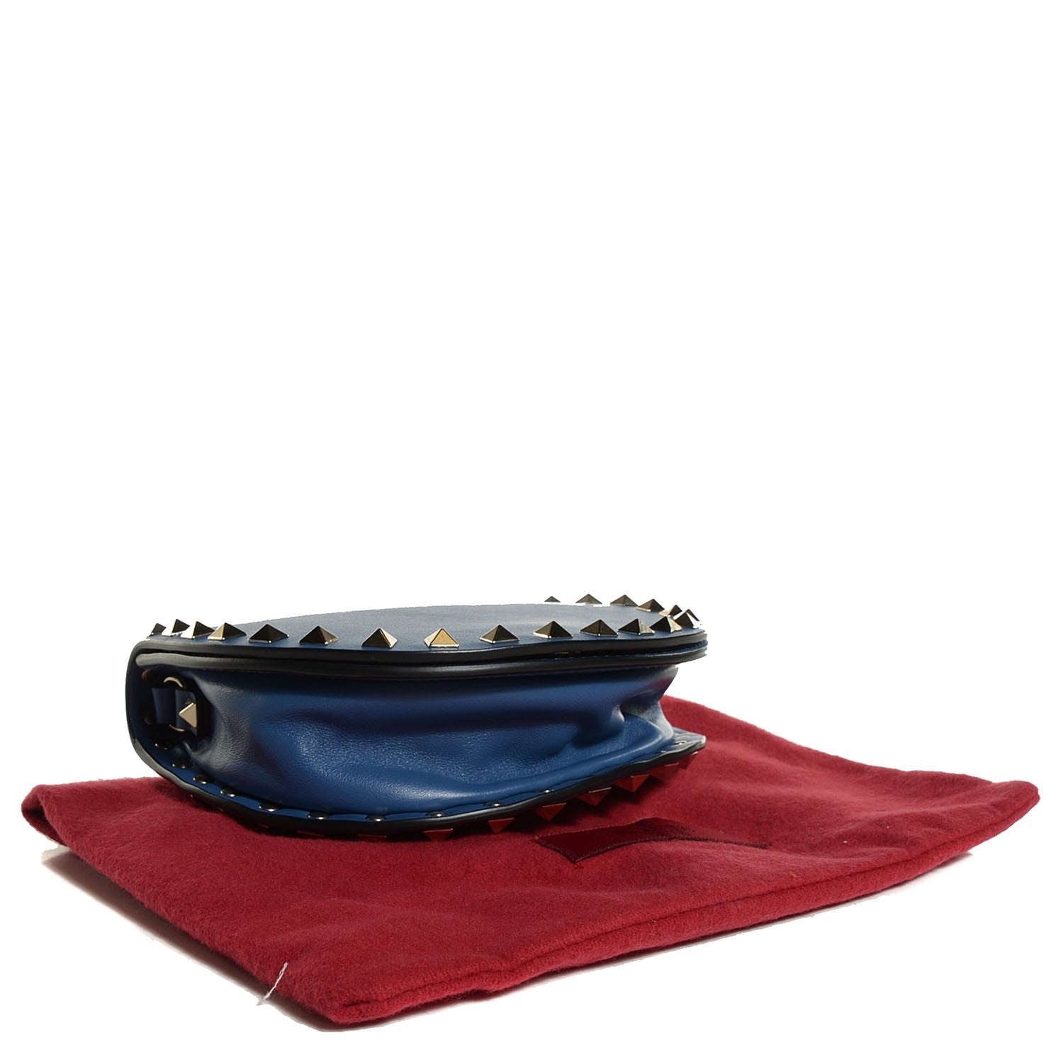 Valentino Garavani Vitello Rockstud Halfmoon Saddle Bag Light Sapphire 4 of 8