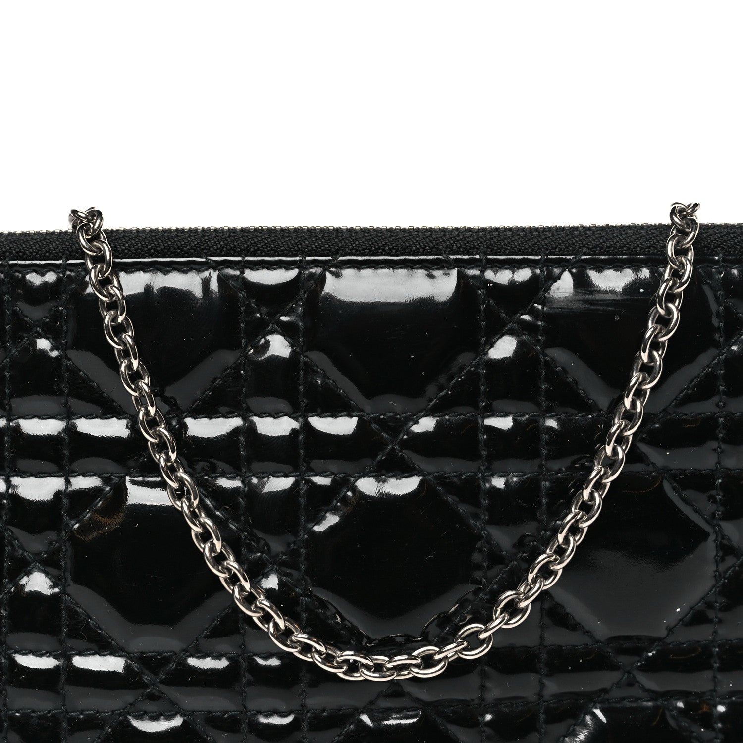 Christian Dior Patent Cannage Lady Dior Pochette Black 8 of 11