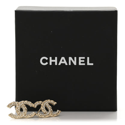 Chanel Crystal CC Earrings Gold 6 of 6
