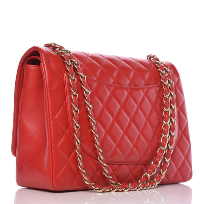 Chanel Lambskin Quilted Maxi Double Flap Red 3 of 17