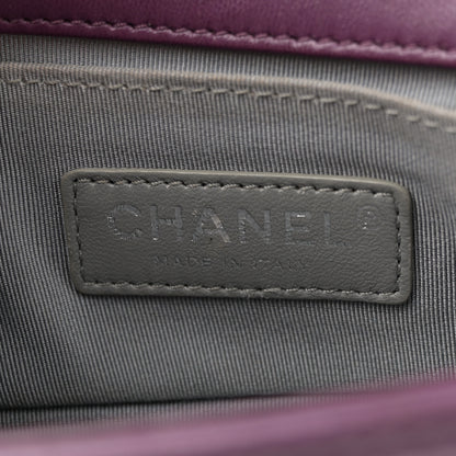 Chanel Velvet Quilted Mini Boy Flap Purple 6 of 12