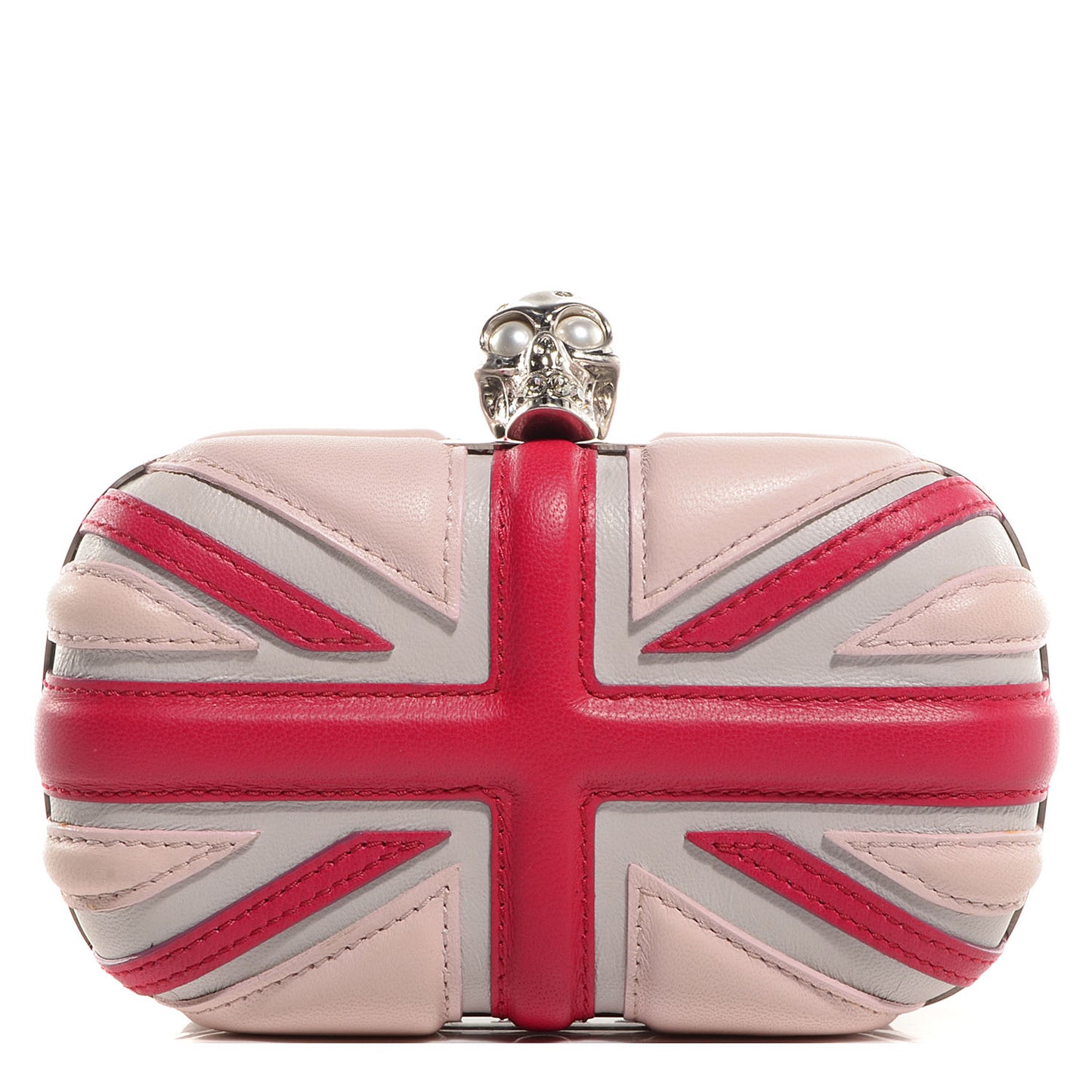 Leather Britannia Box Clutch Ice Pink