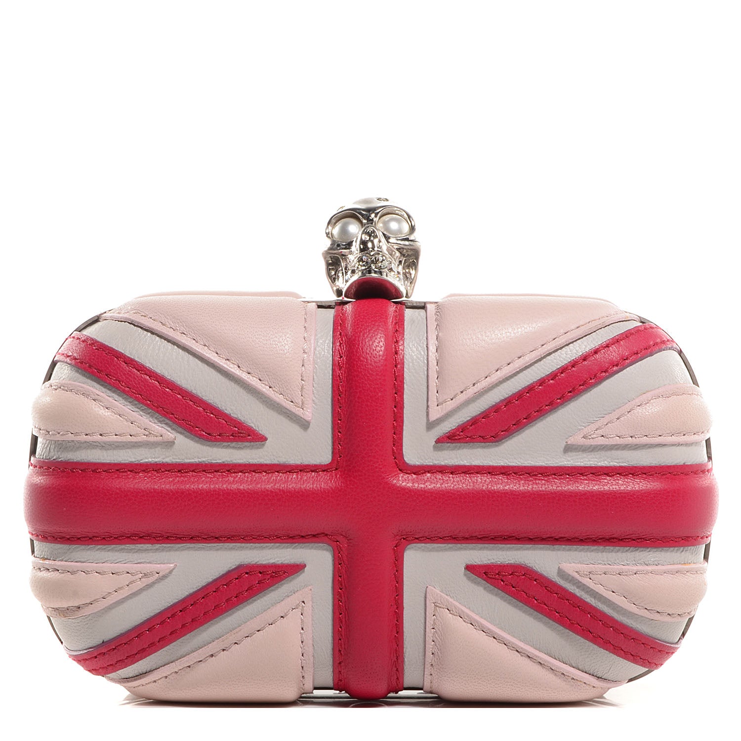 Alexander McQueen Leather Britannia Box Clutch Ice Pink 1 of 7