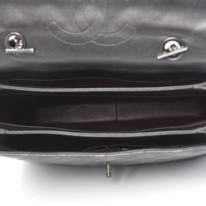 Chanel Metallic Calfskin Quilted Large Trendy CC Flap Dual Handle Bag Dark Silver 5 of 11