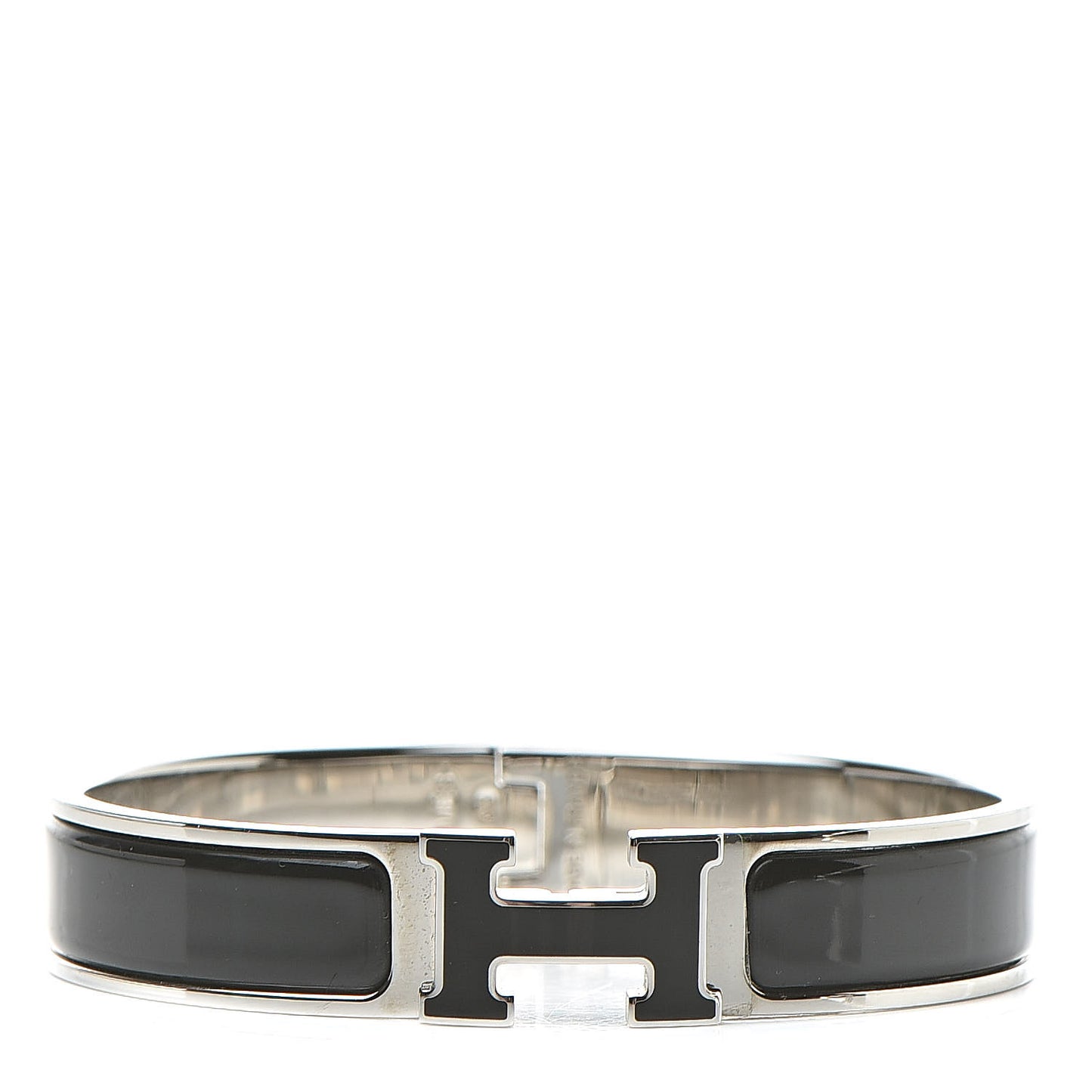 Enamel Narrow Clic Clac H Bracelet GM Black