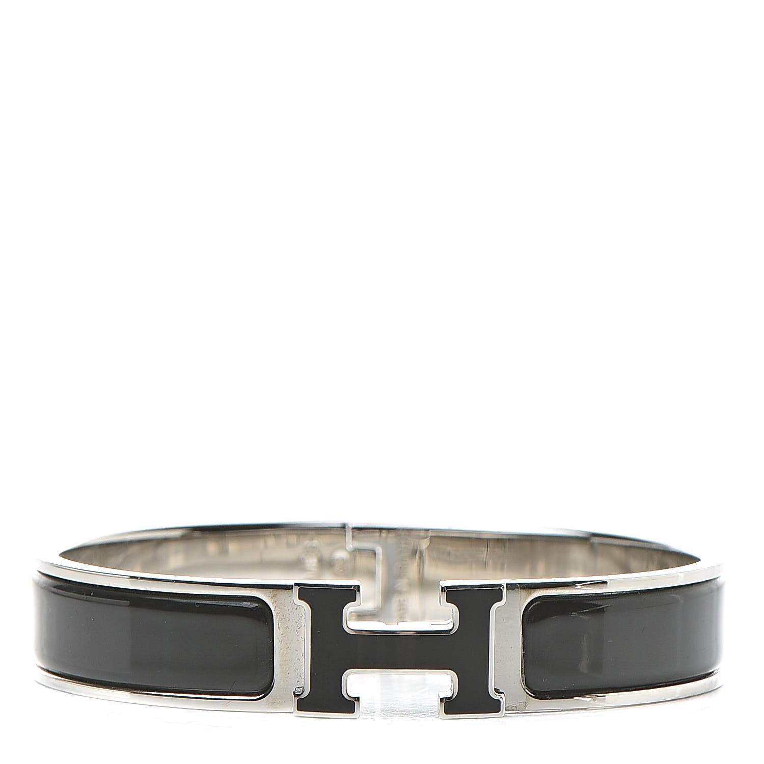 Hermes Enamel Narrow Clic Clac H Bracelet GM Black 1 of 5