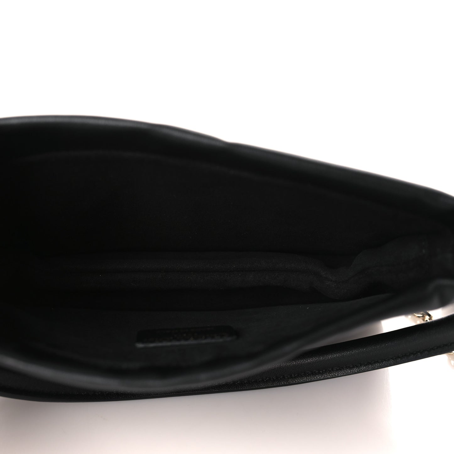 Lambskin Cannage Mini Top Handle Drawstring Bag Black