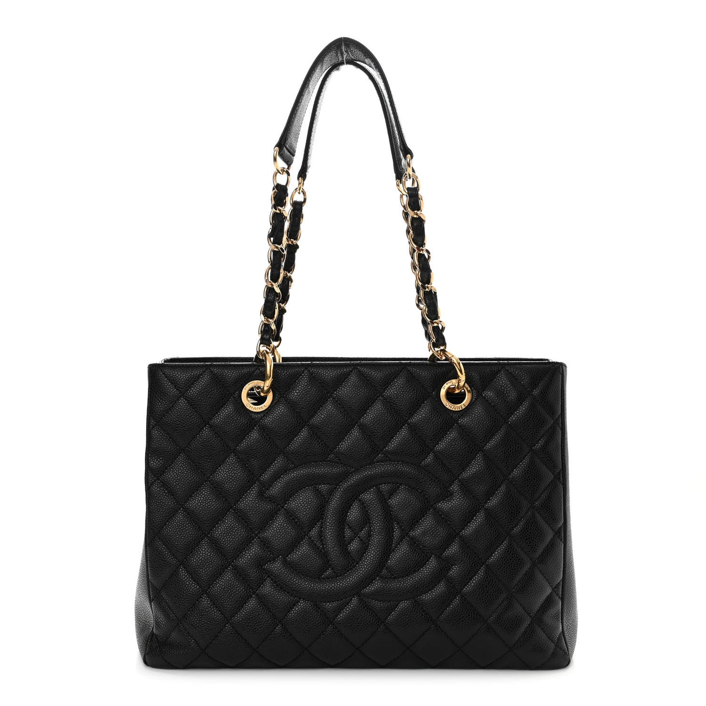 Caviar Quilted Grand Shopping Tote GST Black
