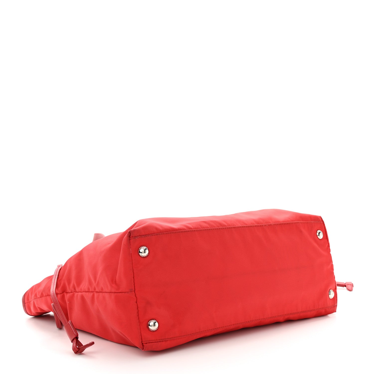 Prada Tessuto Nylon Saffiano Tote Rosso 4 of 13