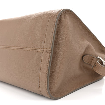 Alexander McQueen Pebbled Calfskin Small Skull Padlock Zip Around Tote Taupe 10 of 14