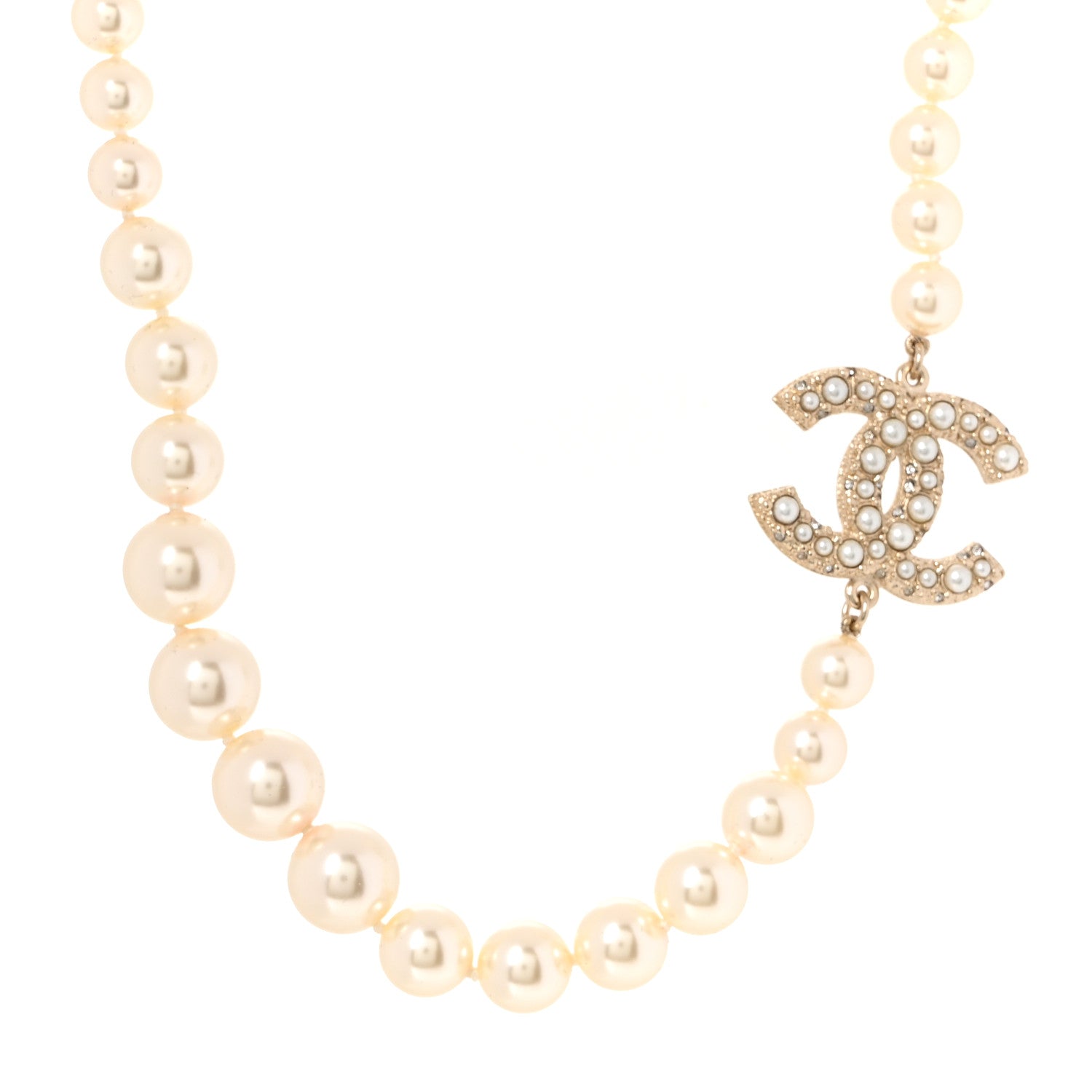 Chanel Pearl CC 100th Anniversary Necklace Light Gold 1 of 5