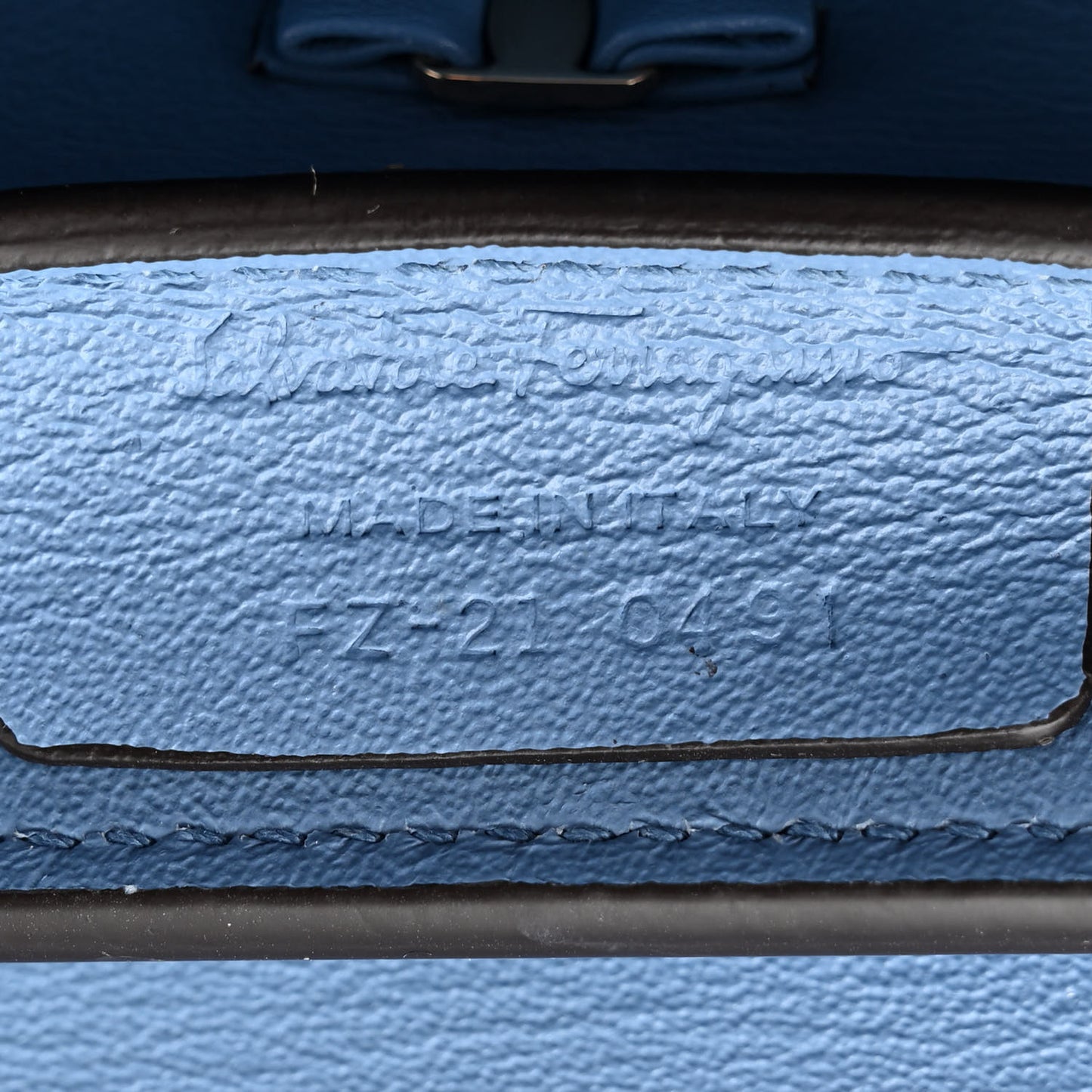 Calfskin Floral Print Vara Bow Chain Flap Crossbody Chambray Multicolor