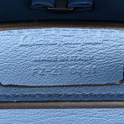 Salvatore Ferragamo Calfskin Floral Print Vara Bow Chain Flap Crossbody Chambray Multicolor 7 of 12