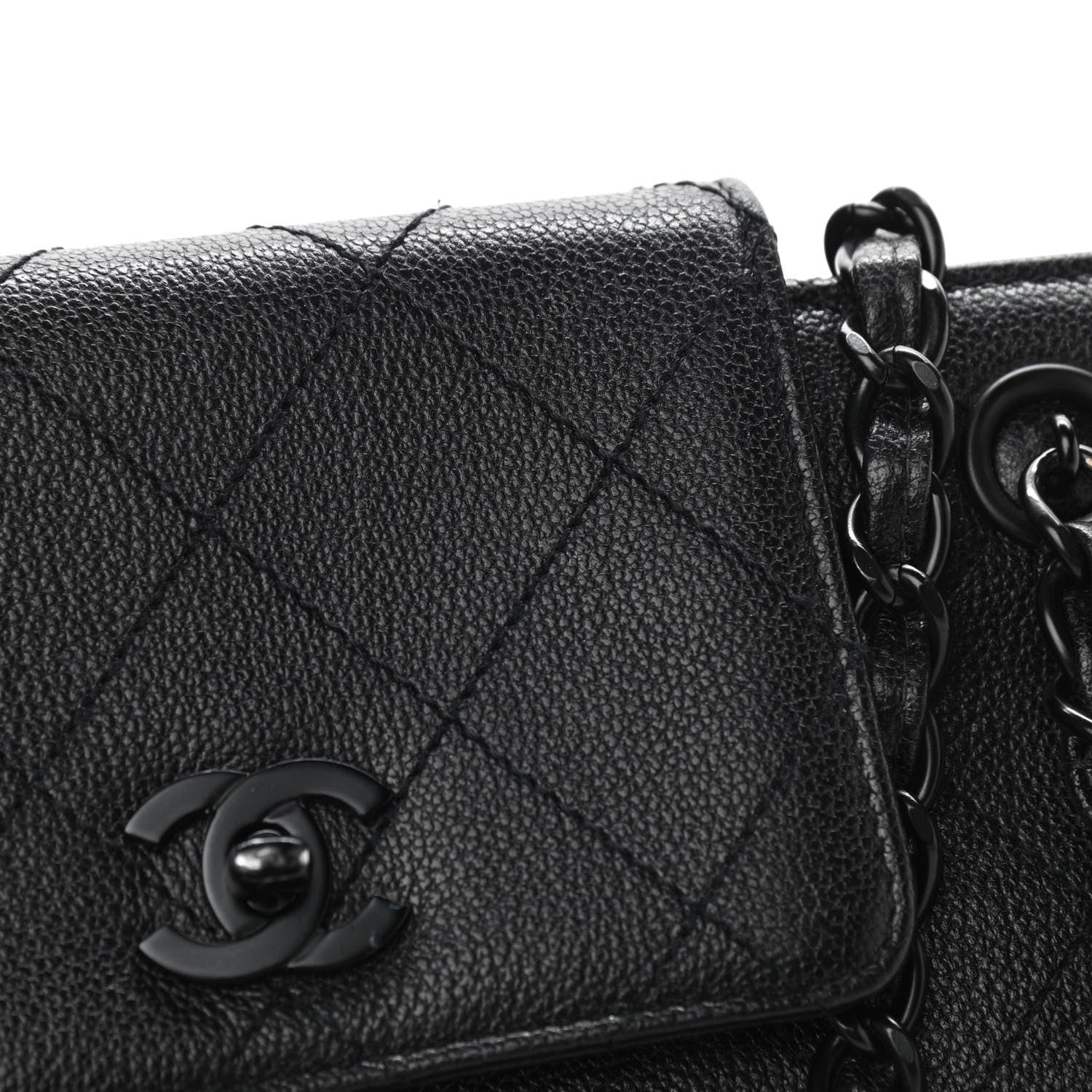 Chanel Caviar Diamond Stitched Tote So Black 16 of 19