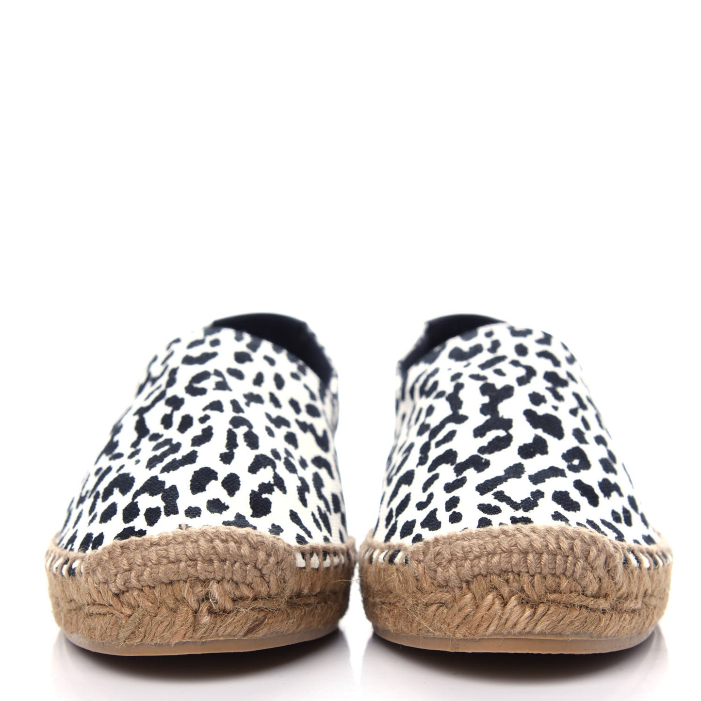 Canvas Leopard Print Espadrilles 38 Latte Black