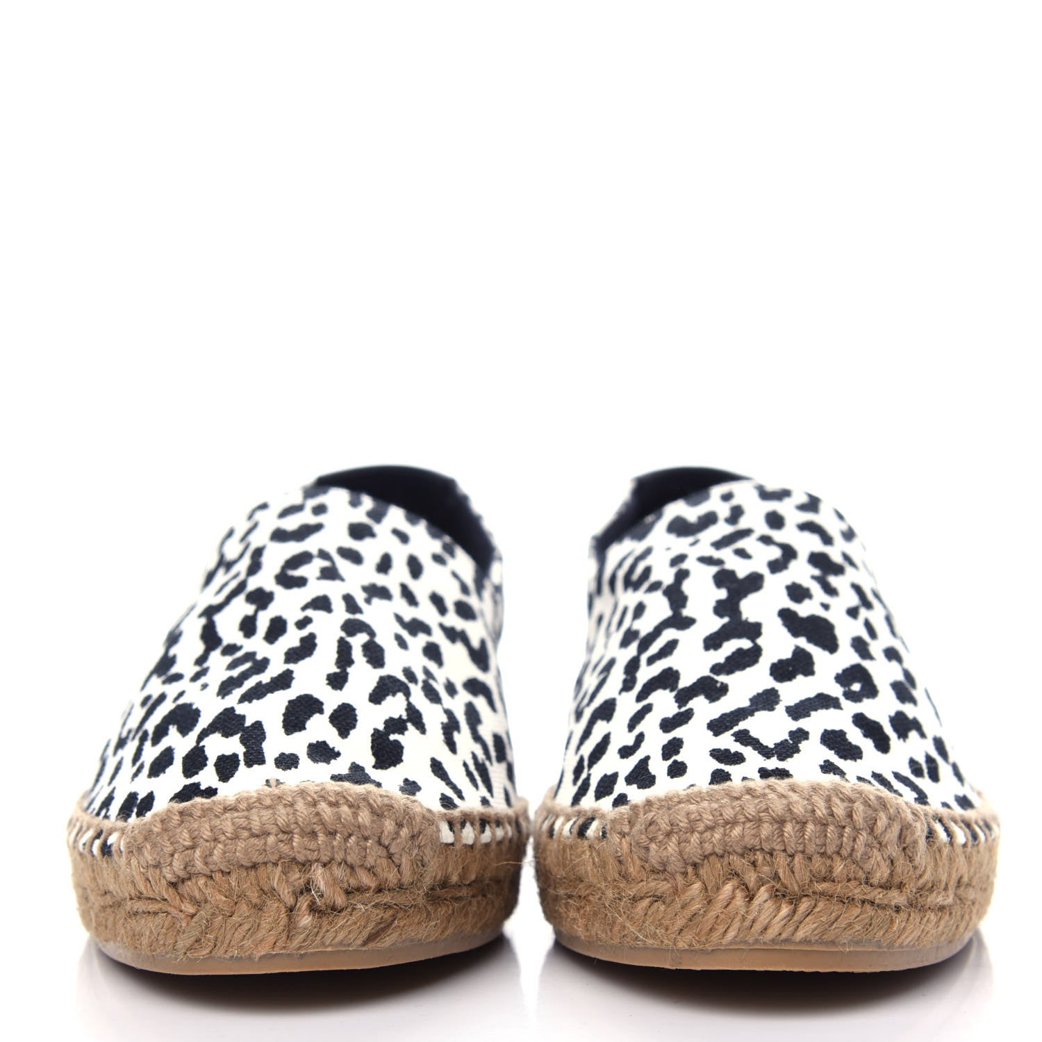 Saint Laurent Canvas Leopard Print Espadrilles 38 Latte Black 2 of 13