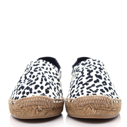 Saint Laurent Canvas Leopard Print Espadrilles 38 Latte Black 2 of 13