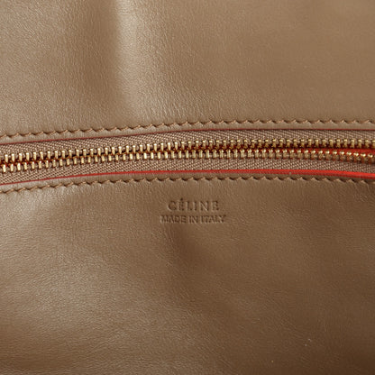 Celine Natural Calfskin Medium Tie Knot Tote Dark Beige Orange Trim 7 of 9