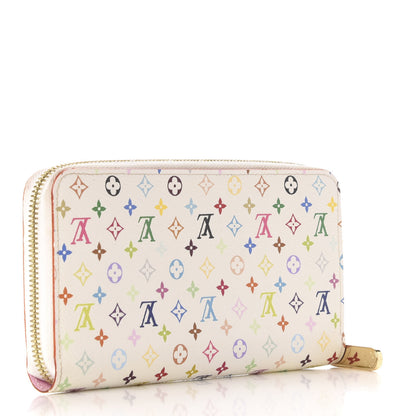 Louis Vuitton Monogram Multicolor Zippy Wallet White Litchi 3 of 9