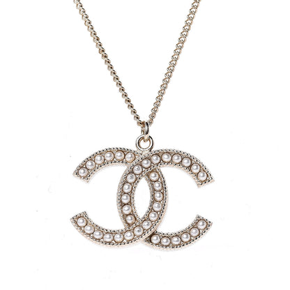 Chanel Pearl CC Pendant Necklace Gold 5 of 6