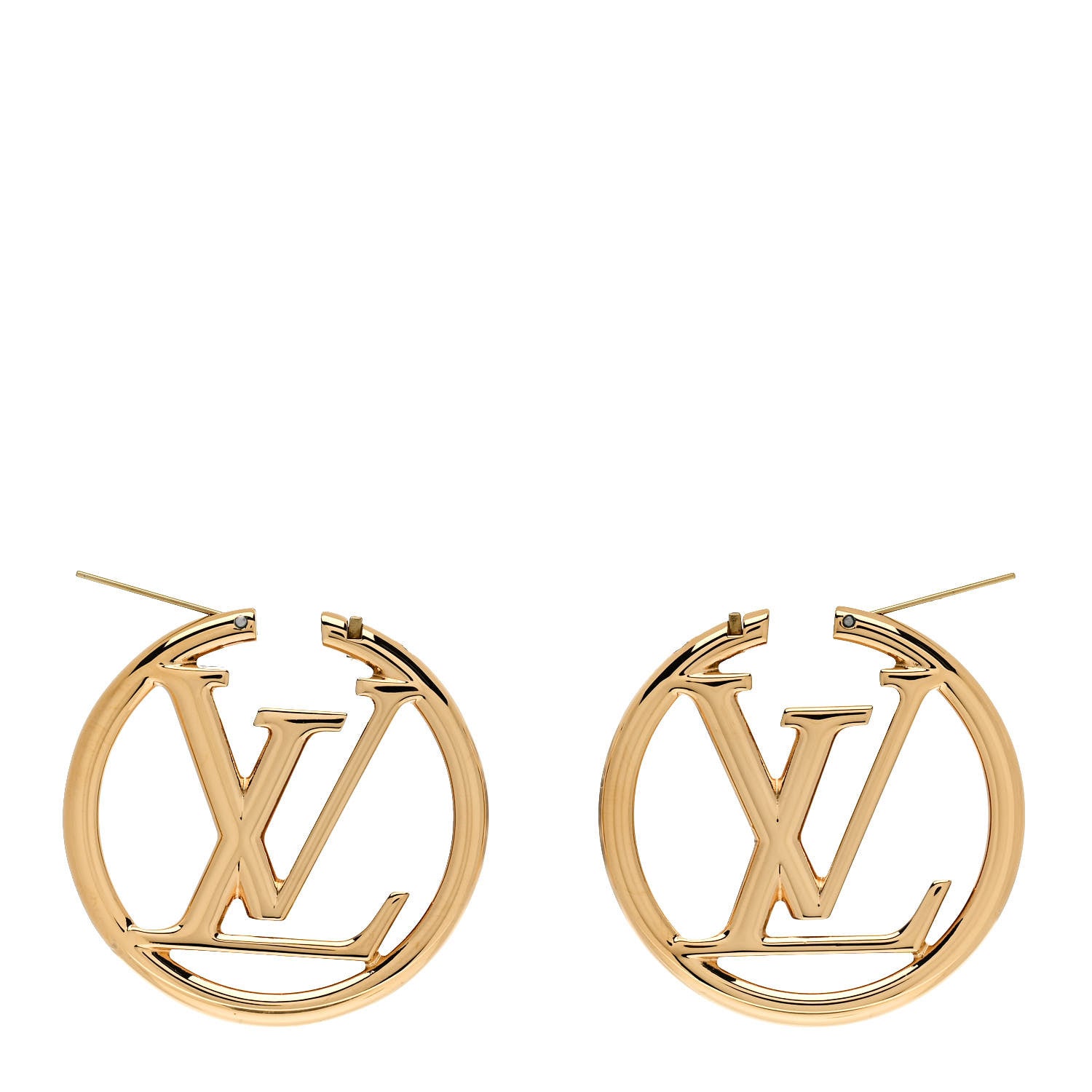Louis Vuitton Metal Louise Hoop Earrings Gold 3 of 6