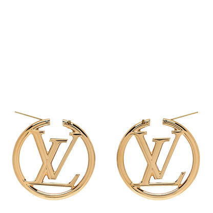 Louis Vuitton Metal Louise Hoop Earrings Gold 3 of 6