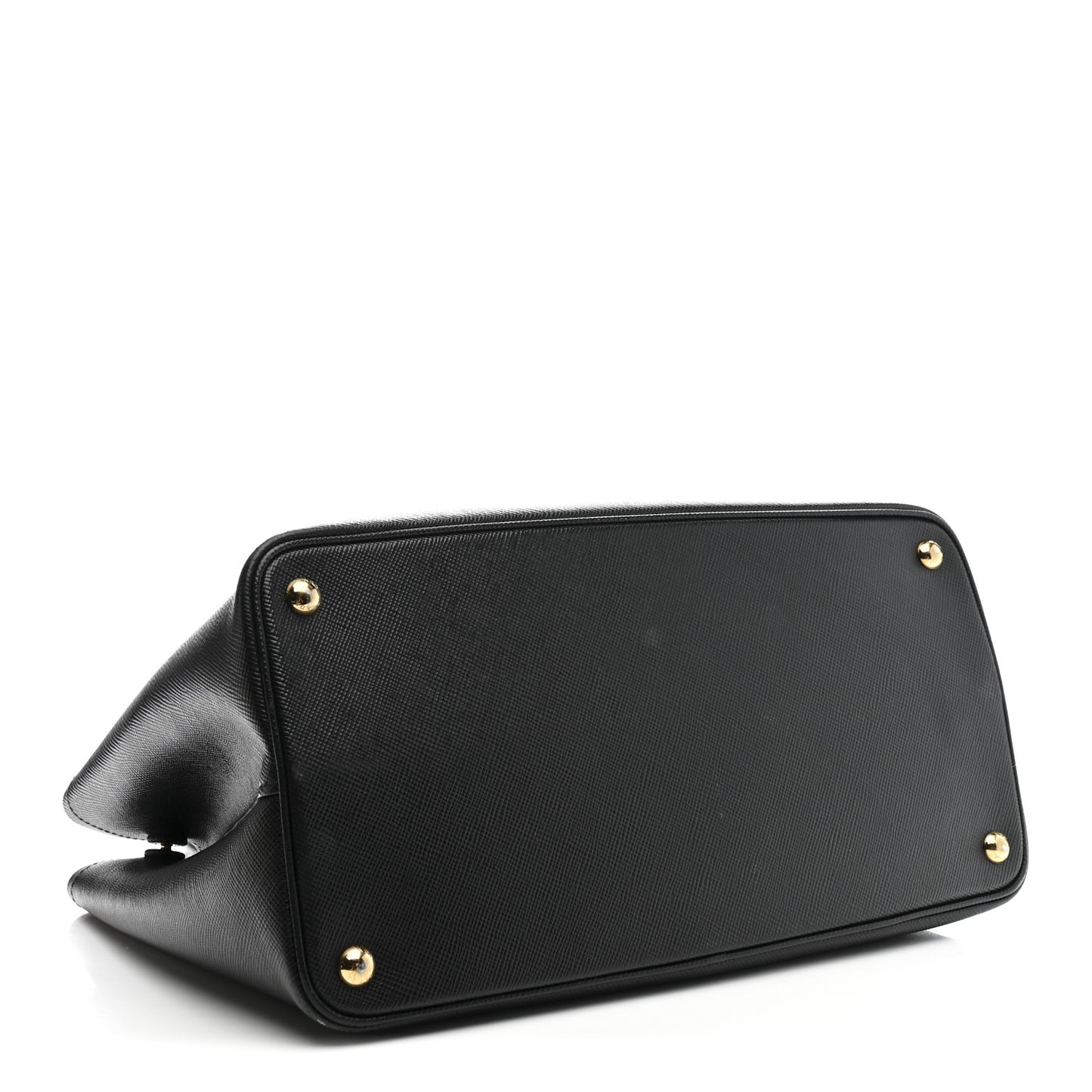 Saffiano Cuir Medium Double Bag Black Fuoco