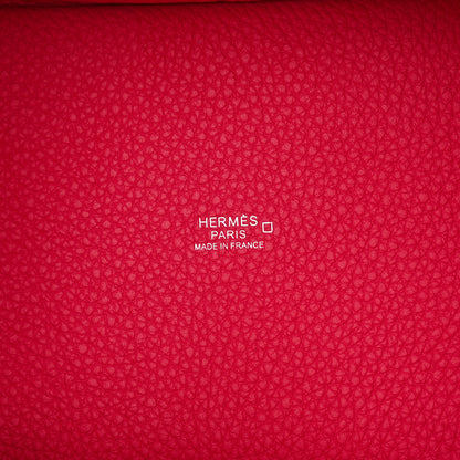 Hermes Taurillon Clemence Matte Alligator Picotin Lock Touch 18 PM Framboise 6 of 11