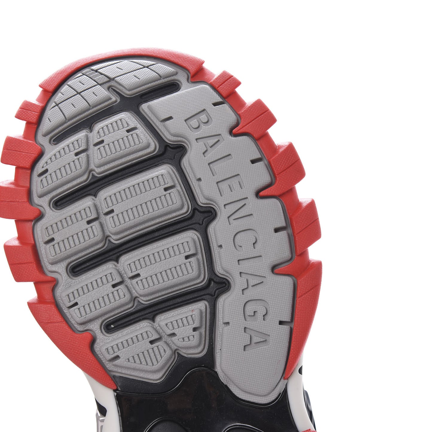 Rubber Mesh Bi-Color Womens Track.2 Open Sneakers 38 Black Grey Red